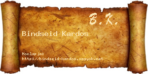 Bindseid Kardos névjegykártya
